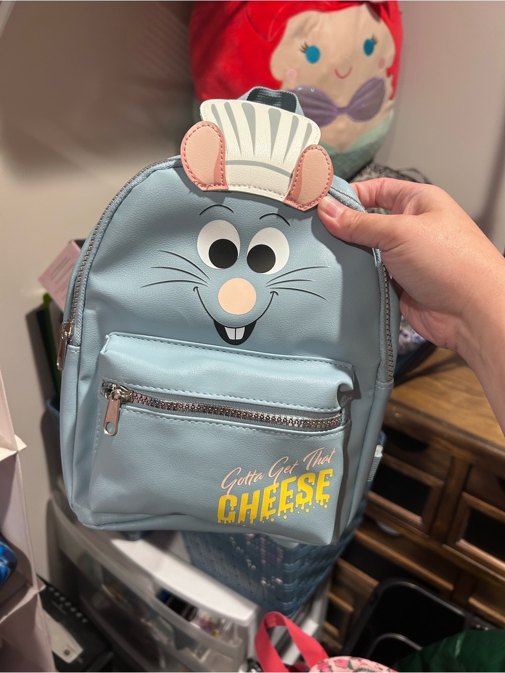 Kids Light Blue 'Gotta Get That Cheese' Mouse Backpack